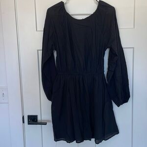 cinched waist, Black, backless dress